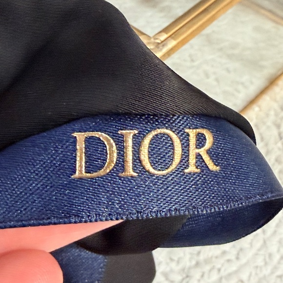 Dior Luxurious Black and Navy Hair Scrunchie - Picture 4 of 4
